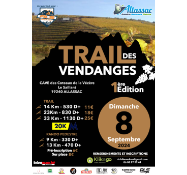 Trail Des Vendanges - 33 Km - 8/09/2024