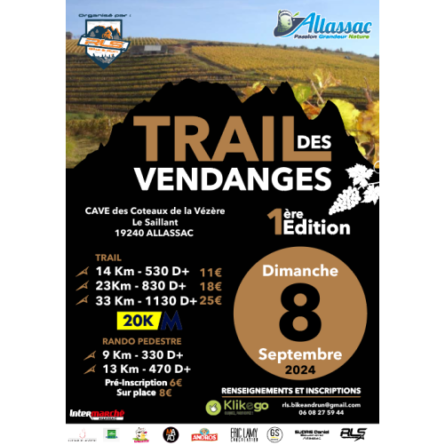 Trail Des Vendanges - 33 Km - 8/09/2024